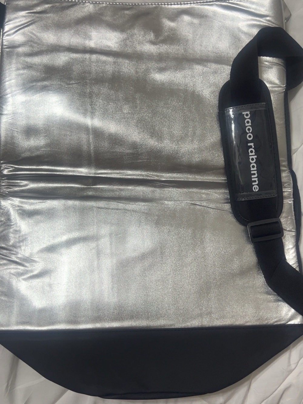 Paco Rabanne Silver and Black Men's Messenger Bag